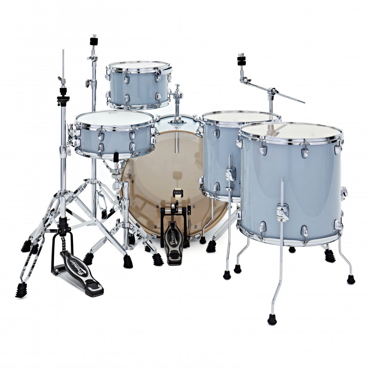 Premier Artist 22" 5pc Heavy Rock Drum Kit Steel Grey - Image 2