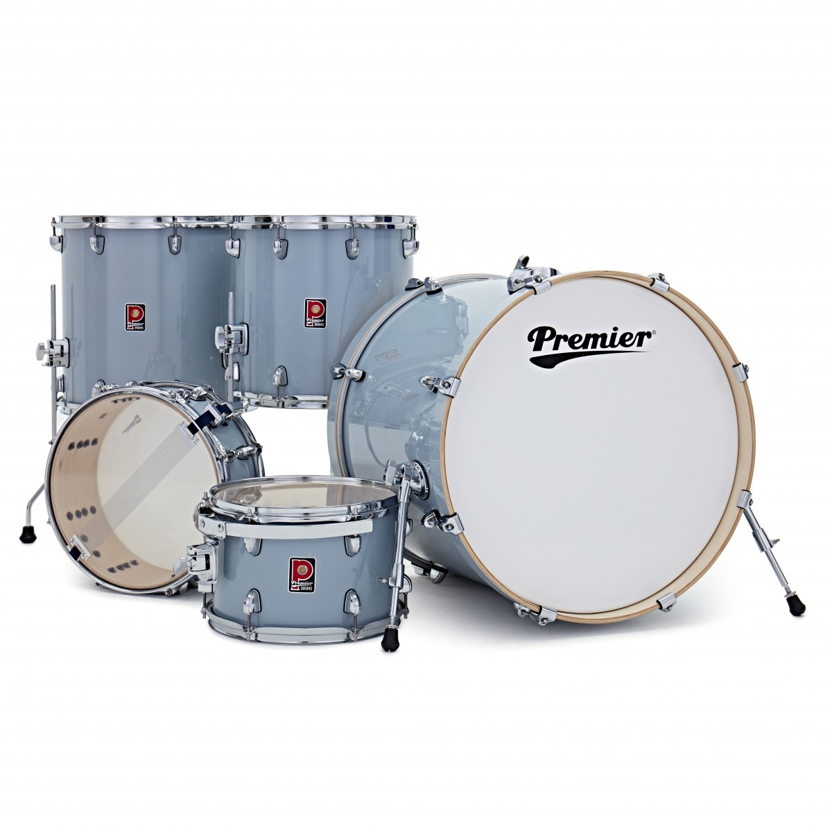 Premier Artist 22" 5pc Heavy Rock Drum Kit Steel Grey - Image 3