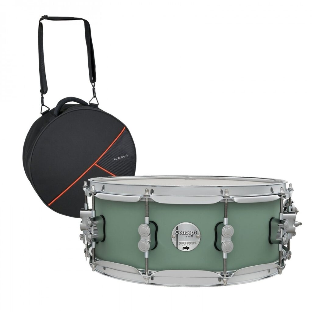 PDP Concept Maple Snare Drum 14 x 5.5 & Gewa Case Satin Seafoam