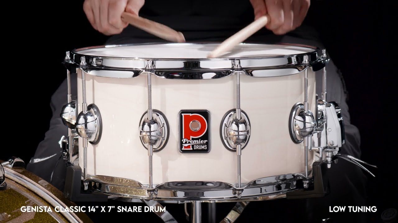 Premier Genista Classic 14″ x 7″ Snare Drum, Ermine